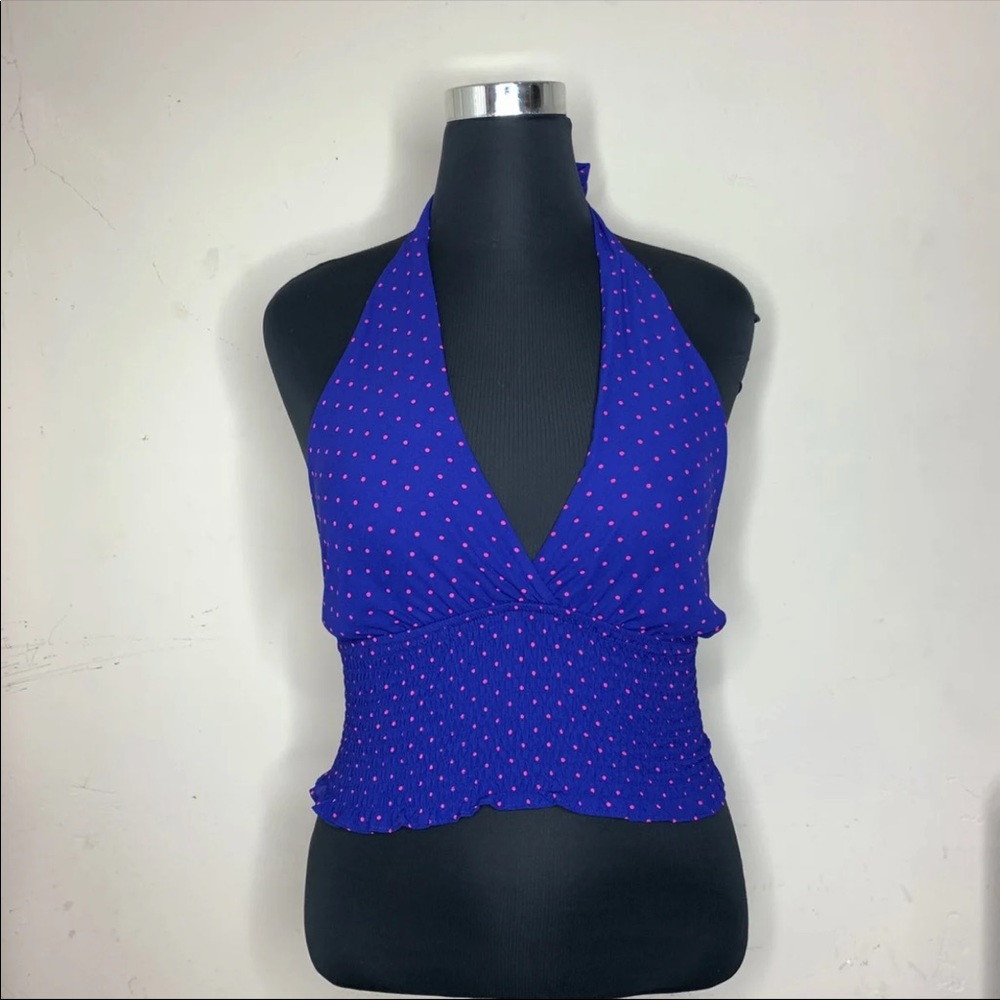 Love Tree Blue back halter top